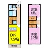 コンフォートテラス南篠崎 2DKの間取り