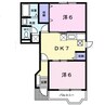 ファミールメゾンA 2DKの間取り