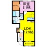 エヴァー・デライト 1LDKの間取り