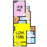 クラッシュアス花咲 1LDKの間取り