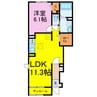 マードレ七番館 1LDKの間取り