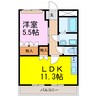 フィオレ 1LDKの間取り