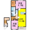 エトワーレ 2LDKの間取り