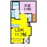 アクアシティY・S・R 1LDKの間取り
