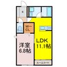 フランシーズＡ 1LDKの間取り