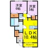 グレイス　Ⅲ 2LDKの間取り