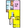 シエルブルー 1LDKの間取り
