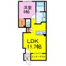 ボナール花崎A 1LDKの間取り