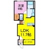 ボナール花崎A 1LDKの間取り