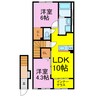 ボナール花崎A 2LDKの間取り