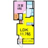 ボナール花崎B 1LDKの間取り