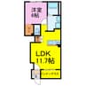 ボナール花崎B 1LDKの間取り