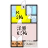 ベルハイム 1Kの間取り
