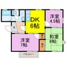 パークハイツヒノデA 3DKの間取り