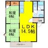 パークハイツヒノデB 2LDKの間取り
