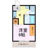 ツァィト板倉 1Kの間取り