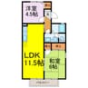 セジュールカザマ 2LDKの間取り