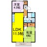 セジュールカザマ 2LDKの間取り