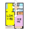 ブルーベイYagyu２ 1LDKの間取り