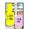 ブルーベイYagyu２ 1LDKの間取り