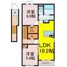 ヒカルサ加須 2LDKの間取り
