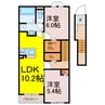 ヒカルサ加須 2LDKの間取り