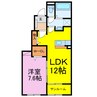 グラン　ソレイユ　K　Ⅱ 1LDKの間取り