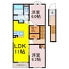 グラン　ソレイユ　K　Ⅱ 2LDKの間取り