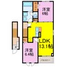 ヒカルサ加須イーストⅠ 2LDKの間取り