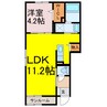 ヒカルサ羽生ノース 1LDKの間取り