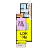 エアリーズ　ヴェルテ 1LDKの間取り