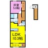 ラ・プロムナードⅢ 1LDKの間取り