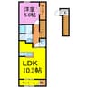 ラ・プロムナードⅢ 1LDKの間取り