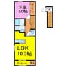 ラ・プロムナードⅢ 1LDKの間取り