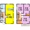 グランソフィア羽生　B号棟 3LDKの間取り