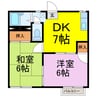 サンコート羽生 2DKの間取り