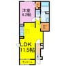 グラシアス 1LDKの間取り