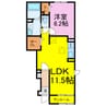 グラシアス 1LDKの間取り