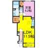 グラシアス 1LDKの間取り