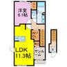 グラシアス 1LDKの間取り