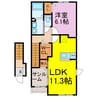 グラシアス 1LDKの間取り