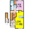 グラシアス 1LDKの間取り
