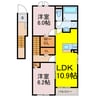 シャトー・グリーンⅢ 2LDKの間取り