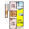シャトー・グリーンⅢ 2LDKの間取り