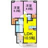 シエル　クレール　Ⅱ 2LDKの間取り