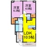 シエル　クレール　Ⅱ 2LDKの間取り