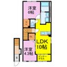 ロンサール羽生 2LDKの間取り