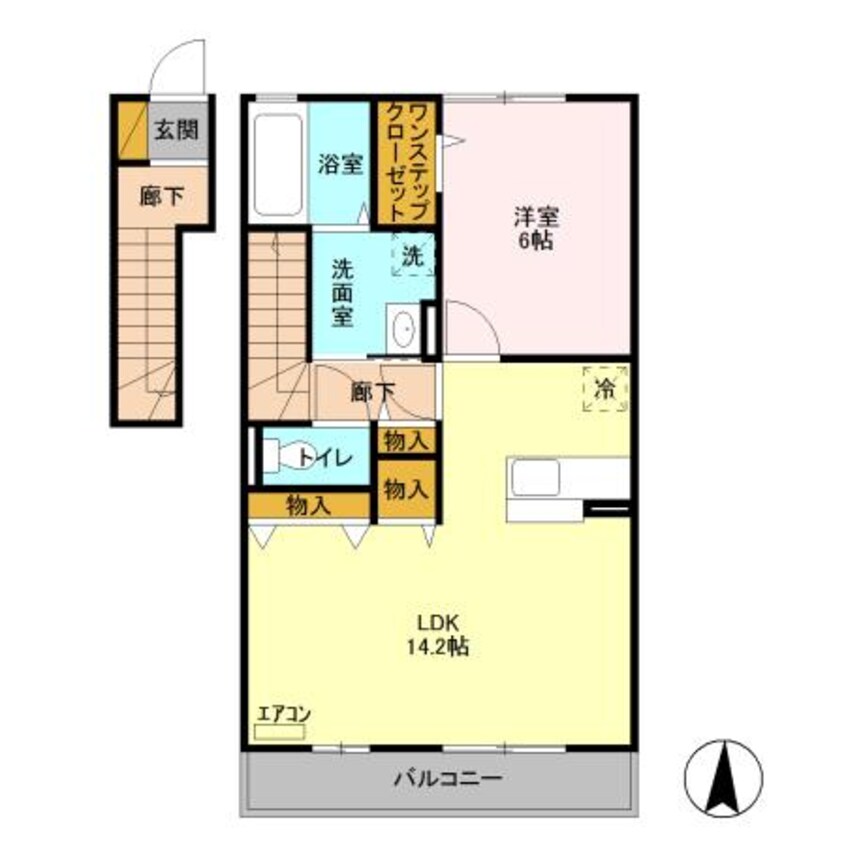 間取図 東北本線<宇都宮線>/宇都宮駅 車移動　14分3.6km 2階 築8年