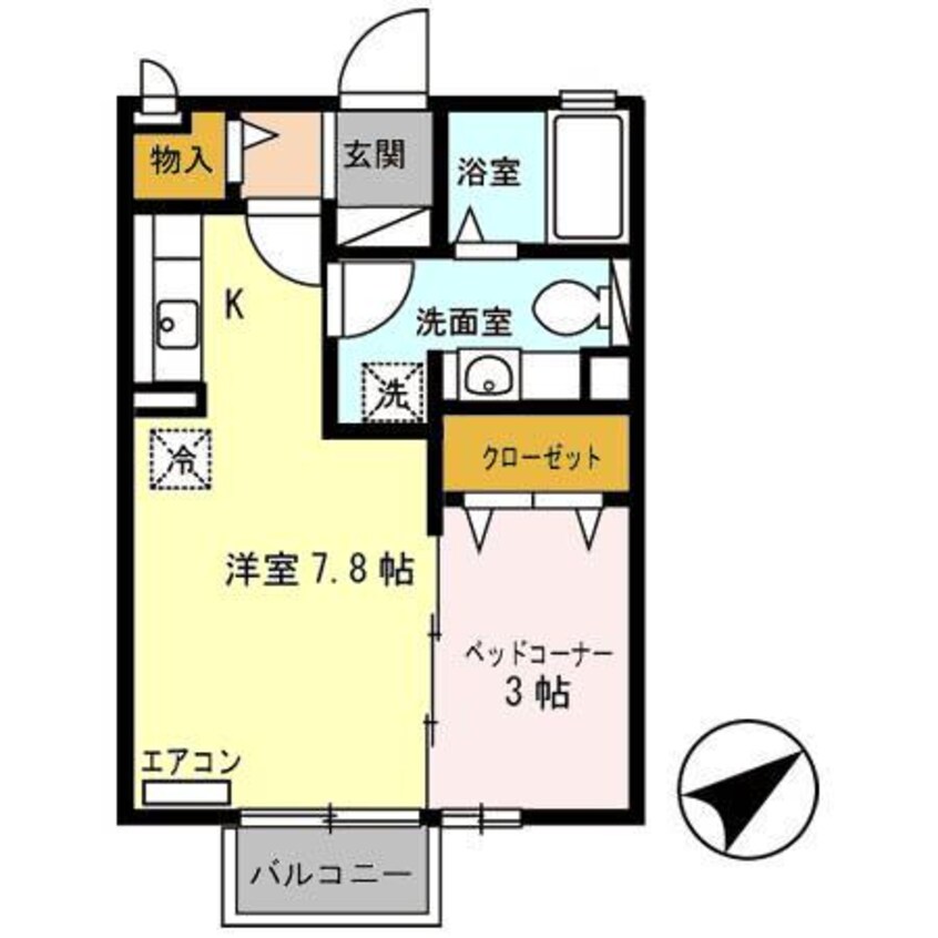 間取図 東北本線<宇都宮線>/岡本駅 徒歩33分 2階 築15年