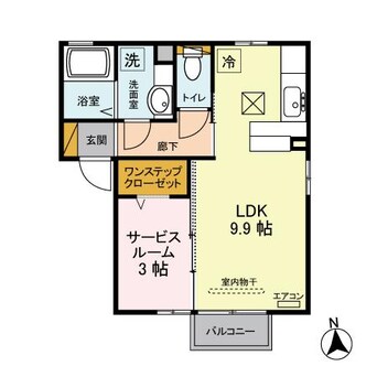 間取図 東北本線<宇都宮線>/宇都宮駅 車移動　13分3.2km 1階 築13年